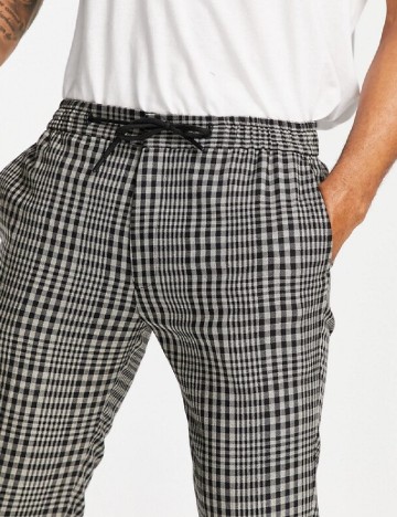 Pantaloni Topman, alb/negru