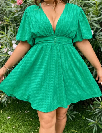 Rochie scurta SHEIN CURVE, verde deschis