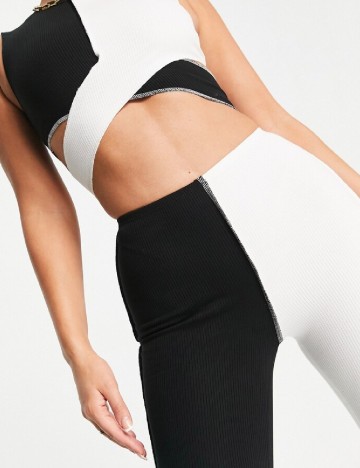 Pantaloni naked wardrobe, alb/negru