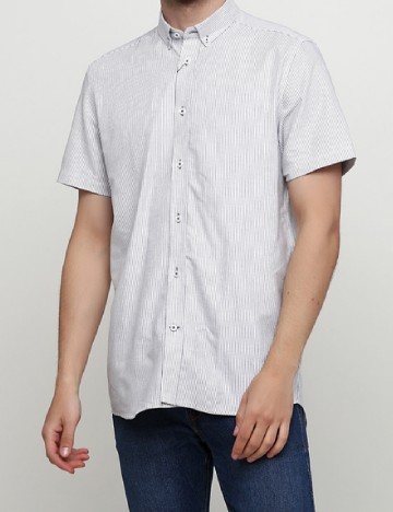 
						Camasa Tailored Originals, alb/negru