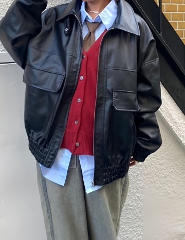 Jacheta Oversize nemne, negru