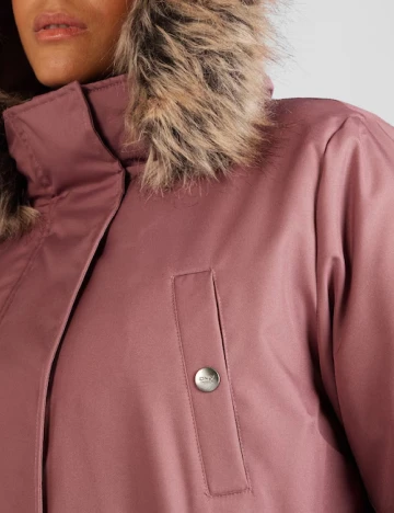 Geaca Only Carmakoma, roz pudra