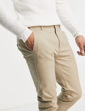 Pantaloni Topman, crem