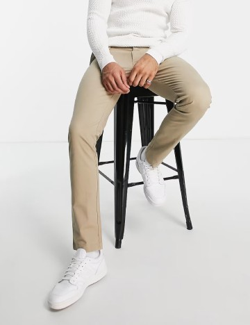 Pantaloni Topman, crem