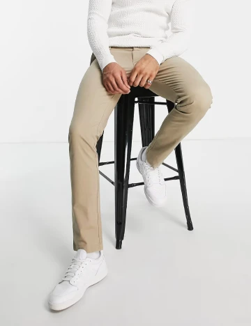 Pantaloni Topman, crem