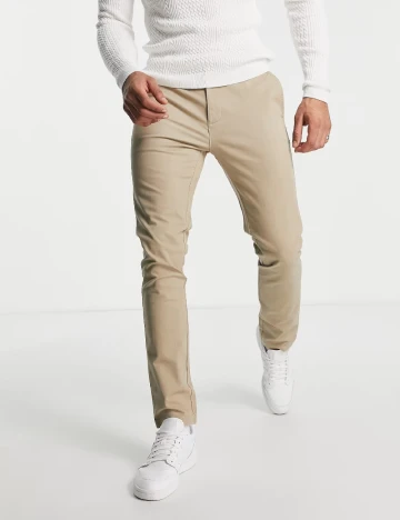 Pantaloni Topman, crem