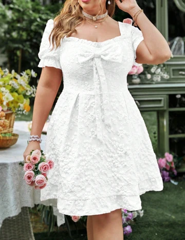 Rochie scurta SHEIN CURVE, alb