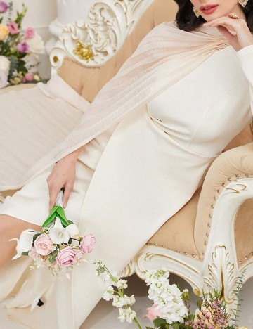 Rochie lunga SHEIN, crem