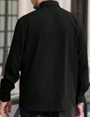 Camasa SHEIN Plus Size Men, negru
