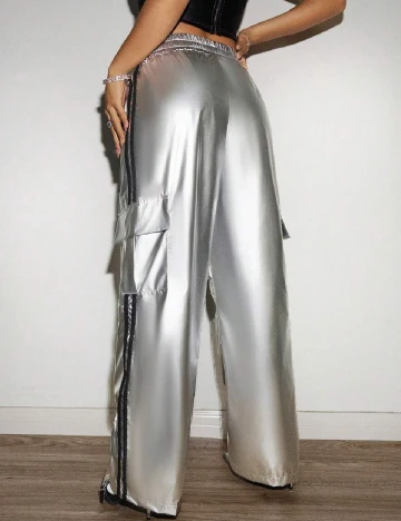 Pantaloni SHEIN, argintiu