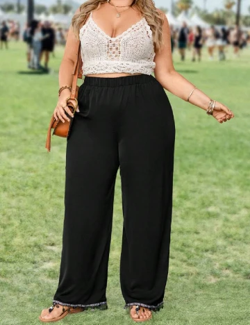 Pantaloni SHEIN CURVE, negru