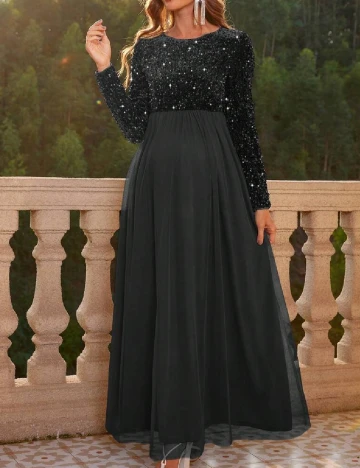Rochie lunga SHEIN Maternity, negru