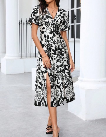 
						Rochie medie SHEIN, alb/negru