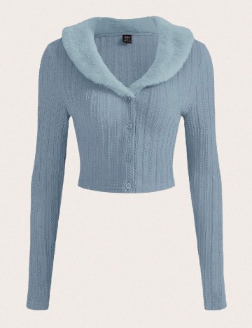 
						Cardigan SHEIN CURVE, albastru