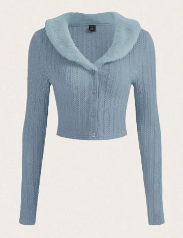 Cardigan SHEIN CURVE, albastru