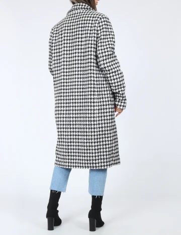Palton Pieces, alb/negru