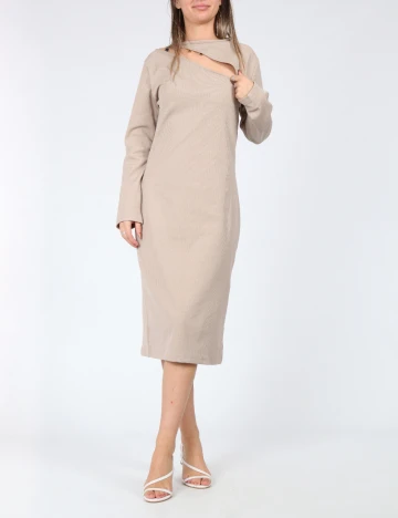 Rochie medie Cervus, crem