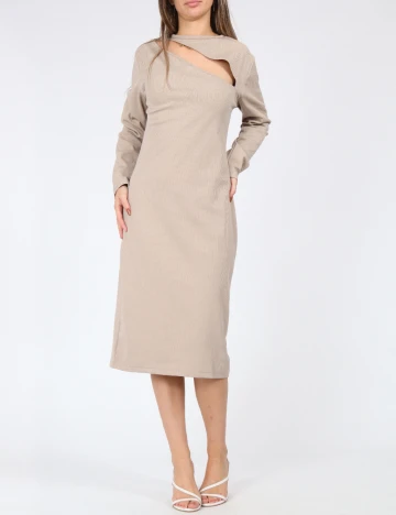 Rochie medie Cervus, crem