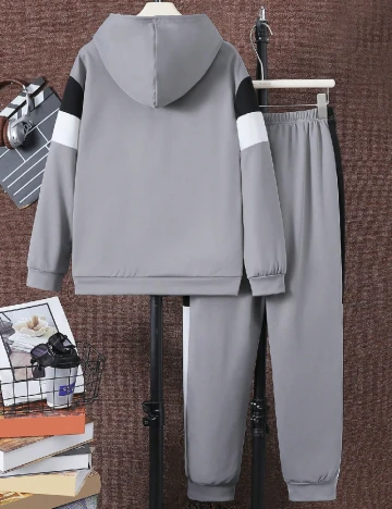 Compleu Shein Kids, gri/negru