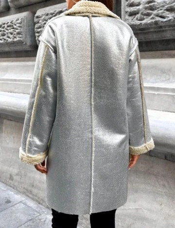 Palton oversize SHEIN, argintiu