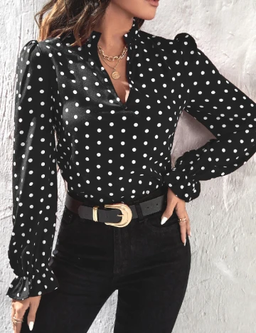 Bluza SHEIN, negru/alb