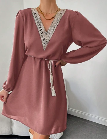 Rochie scurta SHEIN, roz pudra