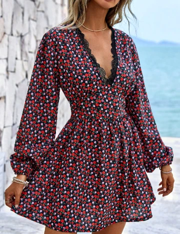 Rochie scurta SHEIN, floral print