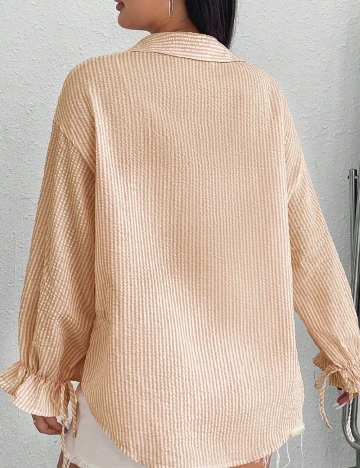 Camasa SHEIN CURVE, alb/maro