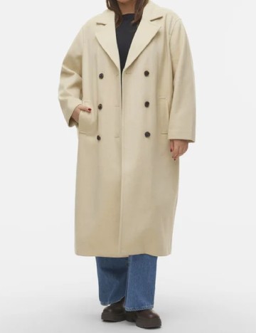 Palton Vero Moda Curve, crem