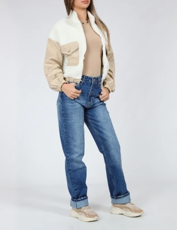 Jacheta SHEIN, ecru/crem