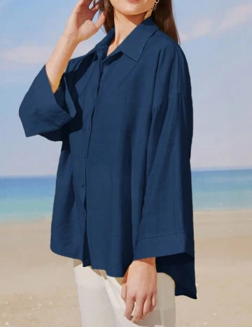 Camasa Oversize SHEIN, albastru