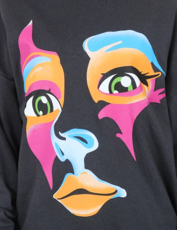 Bluza Oversize SHEIN, gri inchis