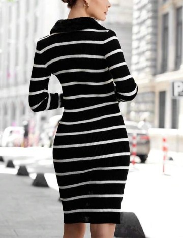 Rochie medie SHEIN, alb/negru