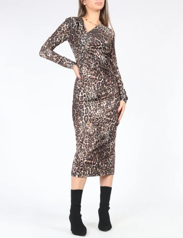 Rochie medie Samdan, animal print