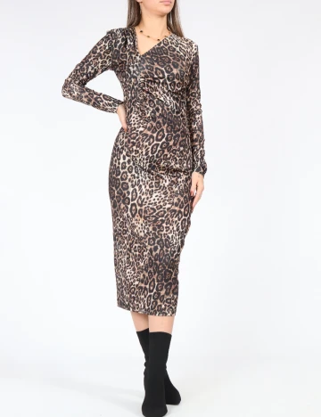 Rochie medie Samdan, animal print