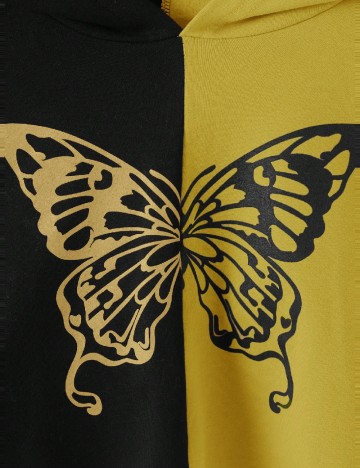 Hanorac Shein Kids, mustar/negru