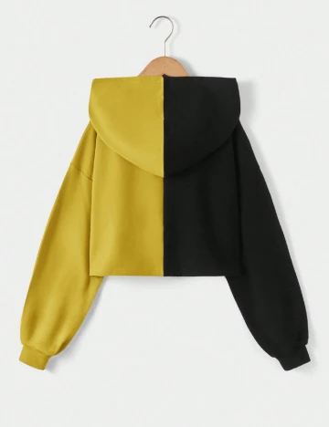 Hanorac Shein Kids, mustar/negru