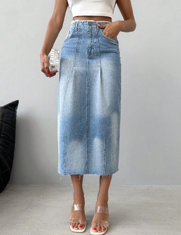 
						Fusta SHEIN, albastru deschis