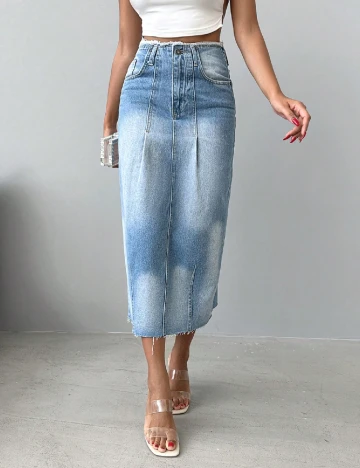 Fusta SHEIN, albastru deschis