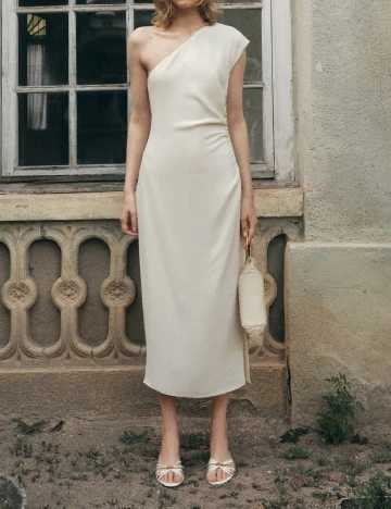 Rochie medie Mango, crem