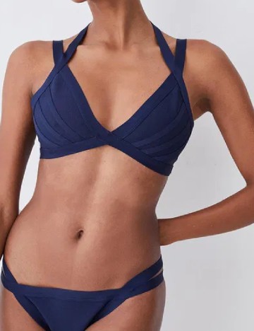 
						Sutien de baie Karen Millen, albastru