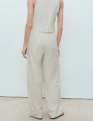 Pantaloni Mango, ecru