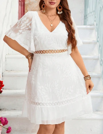 Rochie scurta SHEIN CURVE, alb