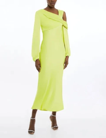 Rochie lunga Karen Millen, verde neon