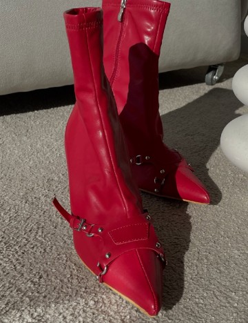 Botine PrettyLittleThing, rosu