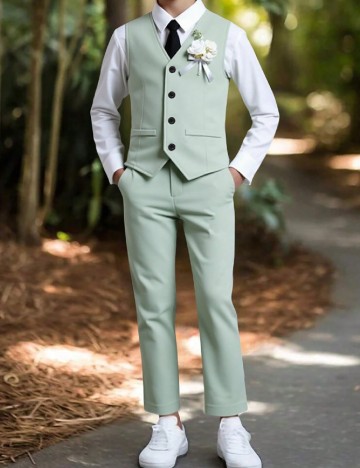 
						Compleu Shein Kids, verde deschis