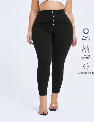 
						Blugi SHEIN CURVE, negru