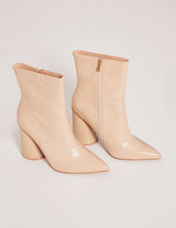 Botine PrettyLittleThing, crem
