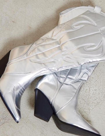 Cizme PrettyLittleThing, argintiu