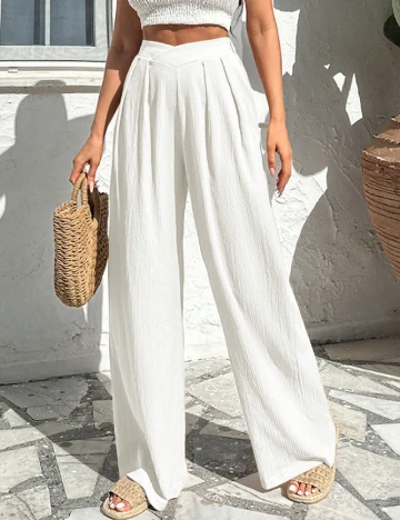 Pantaloni SHEIN, alb